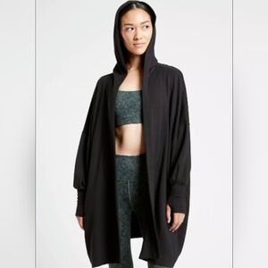 ATHLETA Mantra Wrap Black Hooded Women's Jacket Size Medium